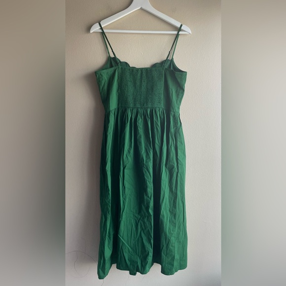 New J.Crew Scallop-trim button-front midi dress Size 6 - Picture 7 of 12